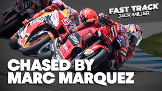 Whats it like to have Marc Marquez On Your Rear Tyre For 20 Laps  Fast Track [upl. by Ecinereb]