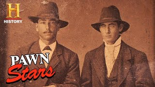 Pawn Stars RIDICULOUSLY RARE Photo of OUTLAW Jesse James Season 5  History [upl. by Nylarahs447]