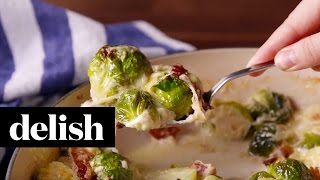 Cheesy Brussels Sprouts  Delish [upl. by Kristal]