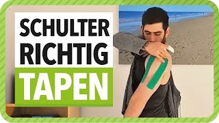 Schulter Tapen Anleitung  Kinesiologie Tape Schulter Stabilisieren  Netztherapeuten [upl. by Aldwin]