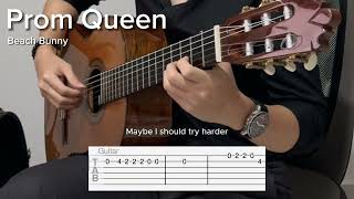 Prom Queen by Beach Bunny EASY Guitar Tab [upl. by Gruchot]