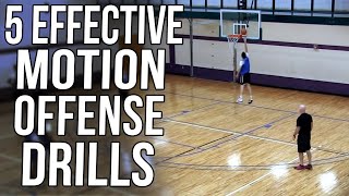 Motion Offense Drill Teaching Effective Cuts and Movements At Beginning of Season [upl. by Giarc]