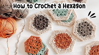 How to CROCHET HEXAGONS  STEP BY STEP TUTORIAL  CJ Design [upl. by Adabel53]