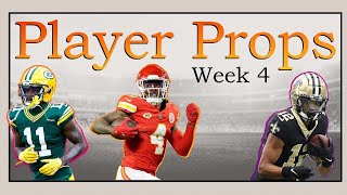 🏈 WEEK 4  Player Prop Bets [upl. by Ateloj]