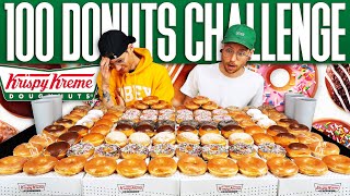 THE 100 KRISPY KREME DONUTS CHALLENGE  26000 Calories  Twins vs Food [upl. by Nilam67]