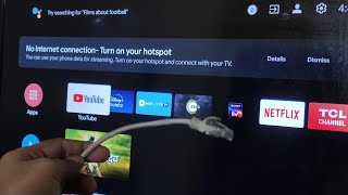 How to Connect Lan Cable  Wifi Router Cable to TCL Android TV for Internet Connection [upl. by Ginsburg873]