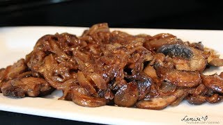 Caramelized Onions And Mushrooms  Pefect BurgerSteak Topping  Episode 149 [upl. by Anoid]