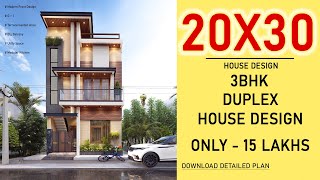 20x30 House Plan  600 Square feet  3 BHK  2030 House Design 3D  20by30 House Plan [upl. by Llerraf]