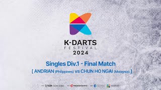 2024 KDARTS FESTIVAL Singles Div 1 Final Match ANDRIAN vs CHUN HO NGAI [upl. by Mareah353]