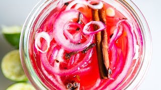 Quick Easy Pickled Red Onions Recipe [upl. by Beitnes]