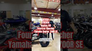 Kawasaki Honda and Yamaha ATVs lineup KFX50 TRX90X Raptor 110 Fourtrax Rancher Raptor 700R SE [upl. by Adlez]