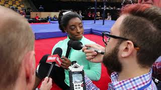 Interview Simone Biles  Day 2 2018 US Championships [upl. by Randie382]