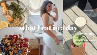 what i eat on a BUSY day  quick easy and healthy meals snacks and supplements [upl. by Gerri272]