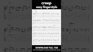 EASY Creep Fingerstyle Tab For Beginners  Radiohead [upl. by Pruter]