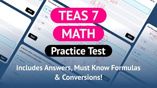 TEAS 7 Math Practice Test  Every Answer Explained 2024 [upl. by Hasile]