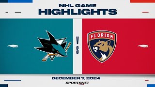 NHL Highlights  Sharks vs Panthers  December 7 2024 [upl. by Relyuc]