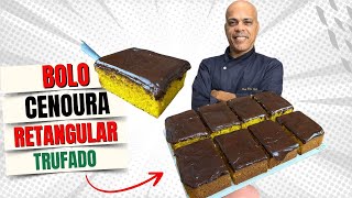 Bolo de cenoura retangular para 10 fatias [upl. by Cirala]