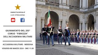 Accademia Militare – Giuramento degli Allievi del 205° Corso “Fierezza” [upl. by Lladnor363]