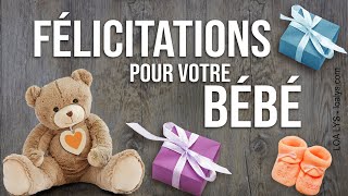 261  FELICITATIONS pour la NAISSANCE de votre bébé  Carte virtuelle [upl. by Akitahs216]