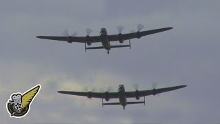 Two Lancaster Bombers plus Spitfire amp Hurricane [upl. by Ocsecnarf]