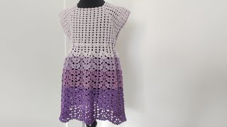 Crochet 83 How to crochet a summer dress  1  11 years [upl. by Brandenburg743]