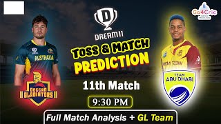 Abu Dhabi T10 League 20244  Deccan Gladiators vs Team Abu Dhabi DEG vs AD  11th Match Prediction [upl. by Annoel]