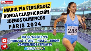 Juegos olímpicos PARÍS 2024  Clasificación 1500m fem  Debut María Pía Fernández  URU  Resultados [upl. by Girard718]