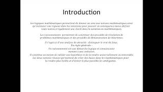 Logiques et raisonnements partie 1  Introduction [upl. by Annoet]