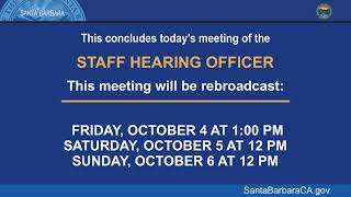 Staff Hearing Officer  October 2 2024 [upl. by Airdnassac]