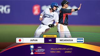 HIGHLIGHTS – Game 40 – Japan vs Nicaragua – WBSC U23 Baseball World Cup 2024 [upl. by Dorwin697]