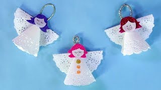 Christmas Trinkets How to Make Angel Paper Doilies [upl. by Domella]