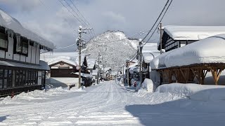 【豪雪】金山町 山形｜雪と町並みが美しい山間の町さんぽ 4K [upl. by Nire]