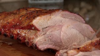 Prime Rib of Pork with Orange Ginger Sake Glaze Video Recipe [upl. by Ahsaele]