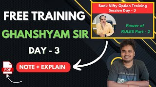 Bank Nifty Option Free Training Session Day  3  Power of Rules Part 2 artofoptionlearning [upl. by Aviva]