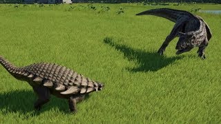 Nodosaurus VS Carnotaurus Update 16  Jurassic World Evolution [upl. by Antonino]