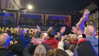 Aberdeen Fans Wave Away Rangers Supporters Buses After Their 21 Victory [upl. by Brodeur]