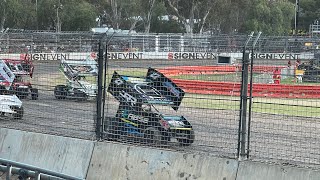 Daniel Pestka Rollover Sprintcars In The City NAPA Speedway Adelaide 500 15112024 [upl. by Vidovik]