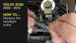 How to Replace the headlight bulbs on the Volvo XC60 2003 to 2013 [upl. by Novit]