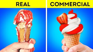 FOOD IN COMMERCIALS vs IN REAL LIFE  Commercial Tricks and Photo Hacks [upl. by Nileve162]