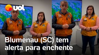 Enchente em Blumenau Cidade de Santa Catarina tem alerta de inundação veja vídeo [upl. by Waller852]