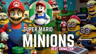 mario and minions full gameplay animation super mario level up level up team super mario bros [upl. by Cence]