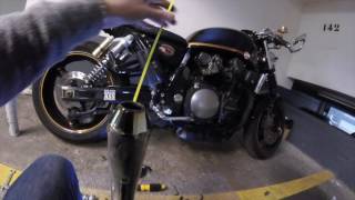 Tuto du garage n°1  Installation chicane DB Killer pot megaton  Suzuki GSX Inazuma Cafe Racer [upl. by Pier]