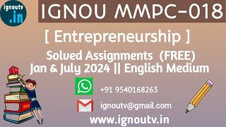 IGNOU MMPC018 Solved Assignment Jan amp July 2024 FREE  IGNOU MBA  IGNOU TV  IGNOU [upl. by Llemart]