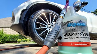 Superior aquagloss tire dressing w detail gun superiorproducts [upl. by Mulford]