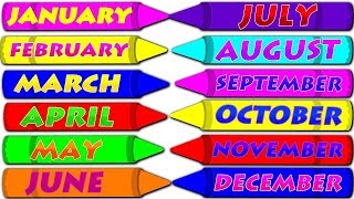 Months of the Year with Spellings Slow Version For Kids Preschool Learning  Learn Month Names [upl. by Paige705]