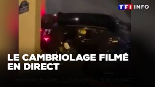 Boutique de luxe à Paris attaquée à la voiturebélier  le cambriolage filmé en direct｜TF1 INFO [upl. by Edgerton]