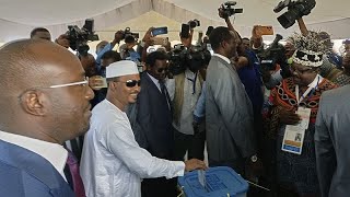 Chadian ruler Mahamat Deby Itno casts ballot in polls set to end military rule [upl. by Sisak]