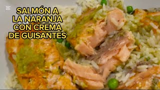 Receta SALMÓN A LA NARANJA CON CREMA DE GUISANTES RecetasRicasdeIrene [upl. by Isma]