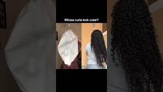 WHOSE CURLS ARE CUTER 😍 hair hairstyle haircare youtubeshorts shorts bald [upl. by Onailime]