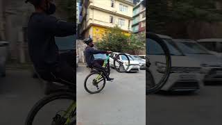 Sikkim mtb boy perfect wheelie viralreelchallenge wheeliechallenge mtb [upl. by Renckens]